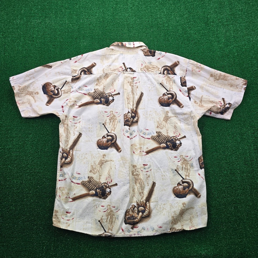 Clearwater Outfitters Shirt Mens Medium Button Down Old Time Baseball‎ Theme - Picture 8 of 8